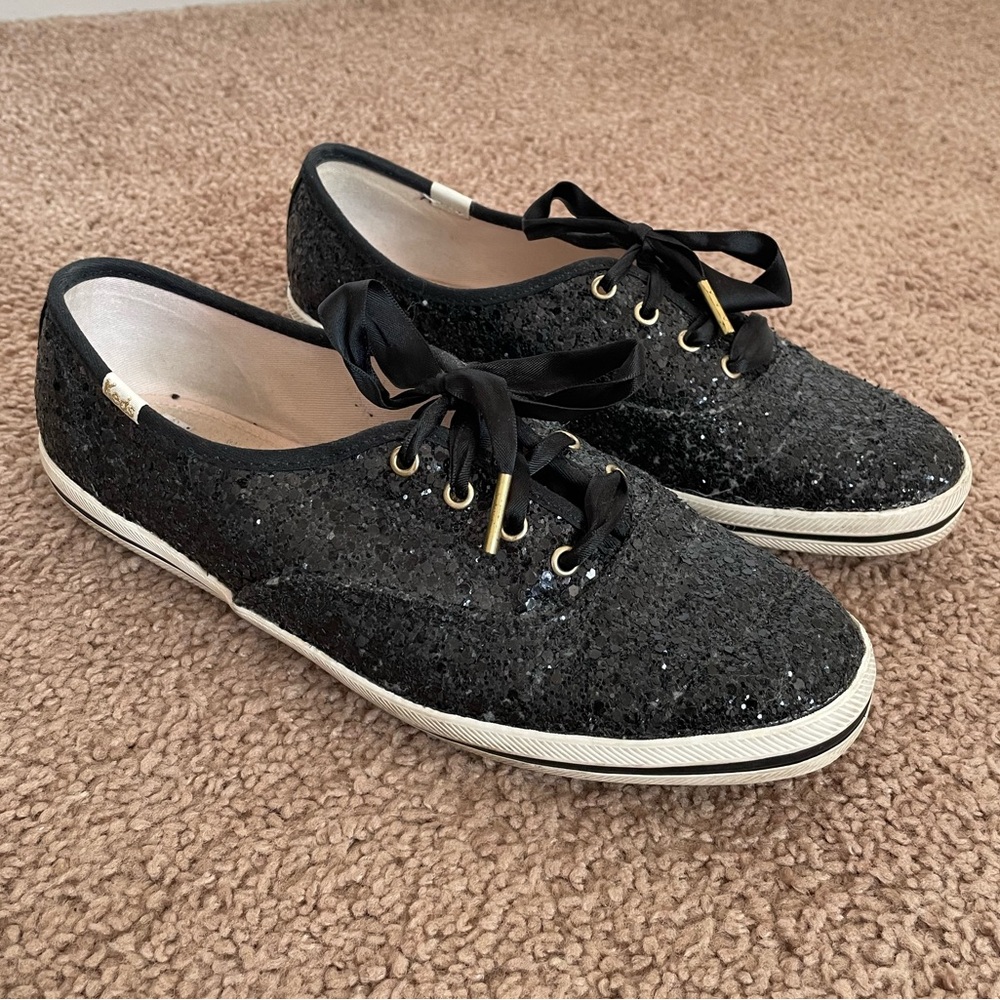 Keds X Kate Spade New York Champion Glitter Sneakers (Black, 7.5)